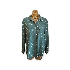 Equipment Femme green ivory blouse top slim signature shirt